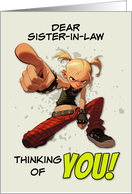 Sister in Law Thinking of You Punk Rock Chick card