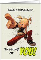 Husband Thinking of You Punk Rock Chick card