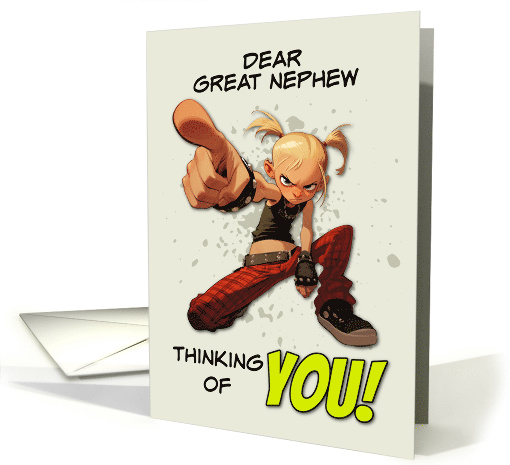 Great Nephew Thinking of You Punk Rock Chick card (1874784)