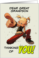 Great Grandson Thinking of You Punk Rock Chick card
