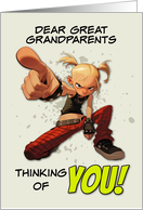 Great Grandparents Thinking of You Punk Rock Chick card