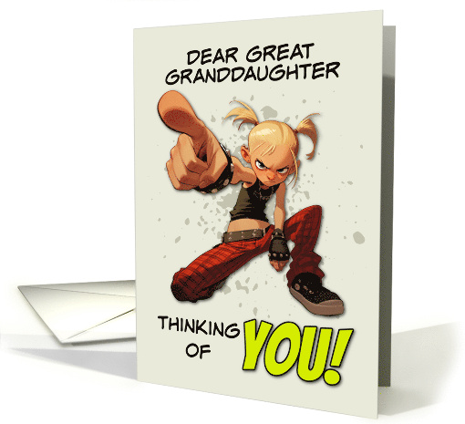 Great Granddaughter Thinking of You Punk Rock Chick card (1874794)