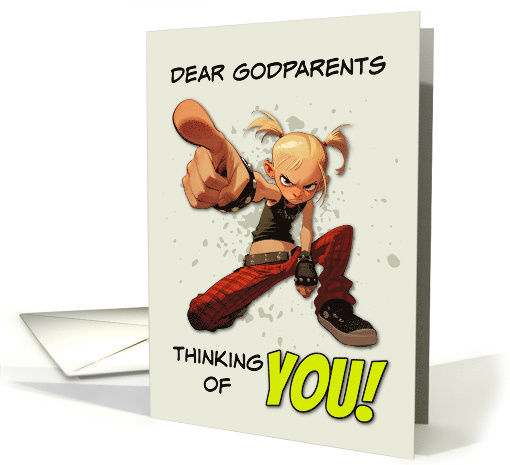 Godparents Thinking of You Punk Rock Chick card (1874810)