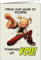 From Our Home to Yours Thinking of You Punk Rock Chick card