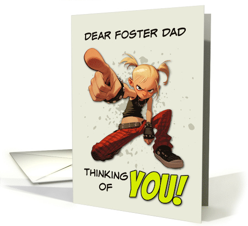 Foster Dad Thinking of You Punk Rock Chick card (1874838)