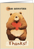Godfather Thanks Cute Cartoon Bear with Heart card