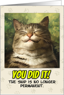 Congrats Vasectomy Reversal Cute Cartoon Grinning Cat card