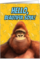 Hi Hello Cartoon Gorilla card