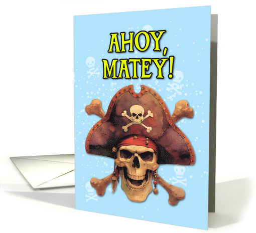 Hi Hello Pirate Skull and Crossbones card (1875758)