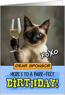 Sponsor Happy Birthday Siamese Cat Champagne Toast card