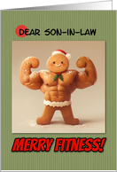 Son in Law Merry Fitness Well Defined Gingerbread Man Cookie card