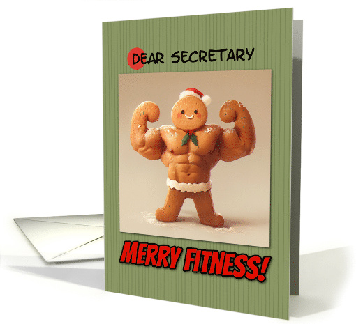 Secretary Merry Fitness Well Defined Gingerbread Man Cookie card