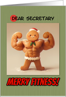 Secretary Merry Fitness Well Defined Gingerbread Man Cookie card