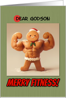 Godson Merry Fitness Well Defined Gingerbread Man Cookie card