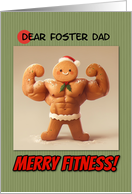Foster Dad Merry Fitness Well Defined Gingerbread Man Cookie card