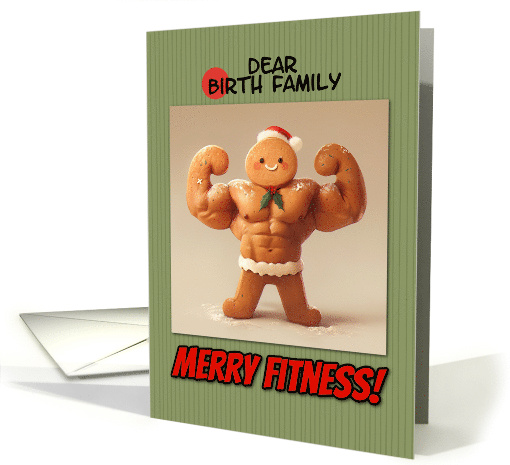 Birth Family Merry Fitness Well Defined Gingerbread Man Cookie card