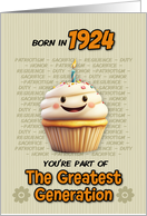 Happy Birthday Born in 1924 Greatest Generation Cupcake card