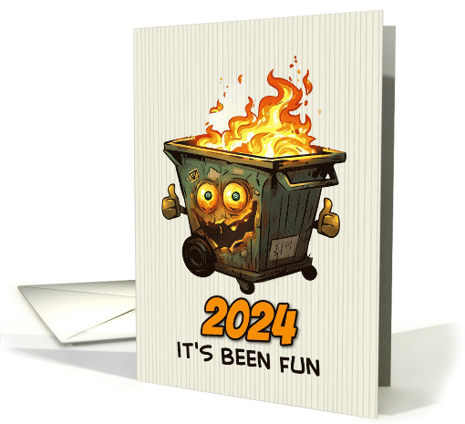 2024 End of Year Cartoon Dumpster Fire Thumbs Up card (1887248)