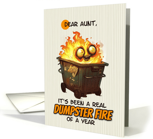 Aunt Encouragement Cartoon Dumpster Fire card (1887254)