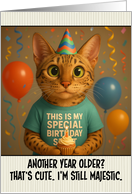 Happy Birthday Ocicat with T Shirt and Cupcake card