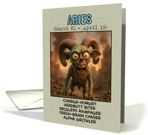 Aries Zodiac Zombie Birthday card (1923782)