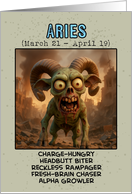 Aries Zodiac Zombie Birthday card