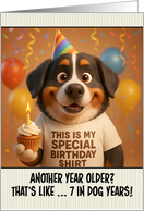 Happy Birthday Bernese Mountain Dog with T Shirt and Cupcake card