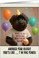 Happy Birthday Black Russian Terrier Dog with T Shirt and Cupcake card