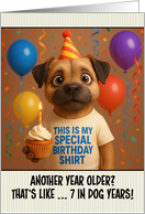 Happy Birthday Border Terrier Dog with T Shirt and Cupcake card