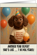 Happy Birthday Boykin Spaniel Dog with T Shirt and Cupcake card