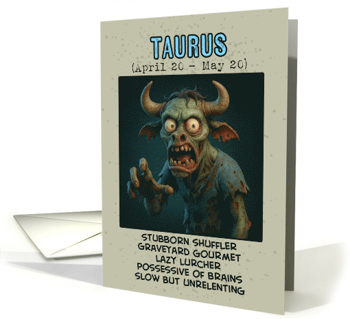 Taurus Zodiac Zombie Birthday card (1923994)