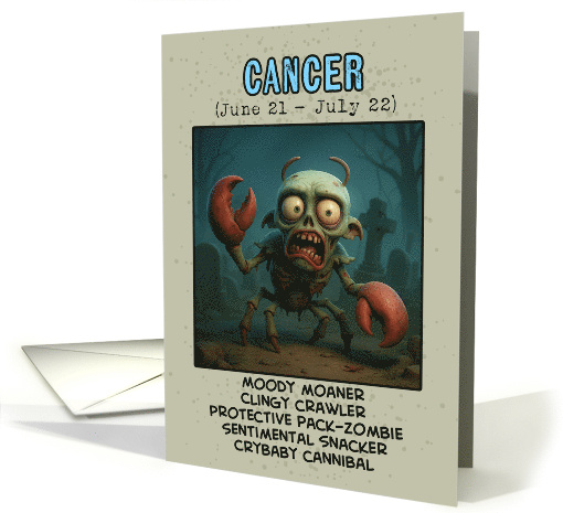 Cancer Zodiac Zombie Birthday card (1923998)