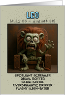 Leo Zodiac Zombie Birthday card