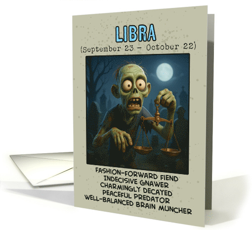 Libra Zodiac Zombie Birthday card (1924002)