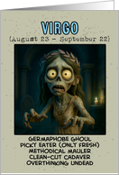 Virgo Zodiac Zombie Birthday card