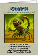 Scorpio Zodiac Zombie Birthday card