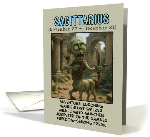Sagittarius Zodiac Zombie Birthday card (1924010)