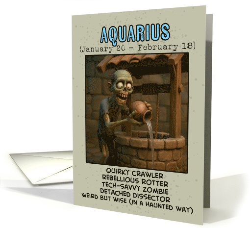 Aquarius Zodiac Zombie Birthday card (1924014)
