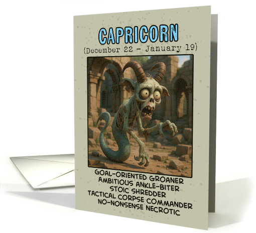 Capricorn Zodiac Zombie Birthday card (1924016)