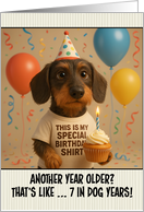 Happy Birthday Dachshund with T Shirt and Cupcake card