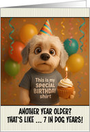 Happy Birthday Dandie Dinmont Terrier Dog with T Shirt and Cupcake card