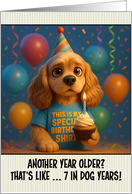 Happy Birthday American Cocker Spaniel with T Shirt and Cupcake card