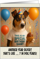 Happy Birthday Smooth Collie Dog with T Shirt and Cupcake card