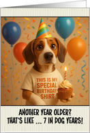 Happy Birthday English Foxhound with T Shirt and Cupcake card