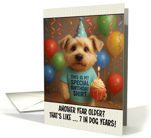 Happy Birthday Glen of Imaal Terrier with T Shirt and Cupcake card