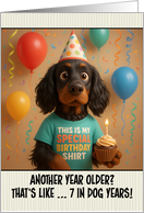 Happy Birthday Gordon Setter Dog with T Shirt and Cupcake card