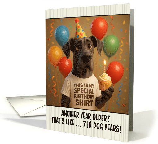 Happy Birthday Great Dane with T Shirt and Cupcake card (1924450)