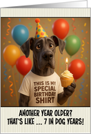 Happy Birthday Great Dane with T Shirt and Cupcake card