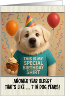 Happy Birthday Great Pyranees with T Shirt and Cupcake card