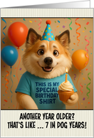 Happy Birthday Icelandic Sheepdog with T Shirt and Cupcake card